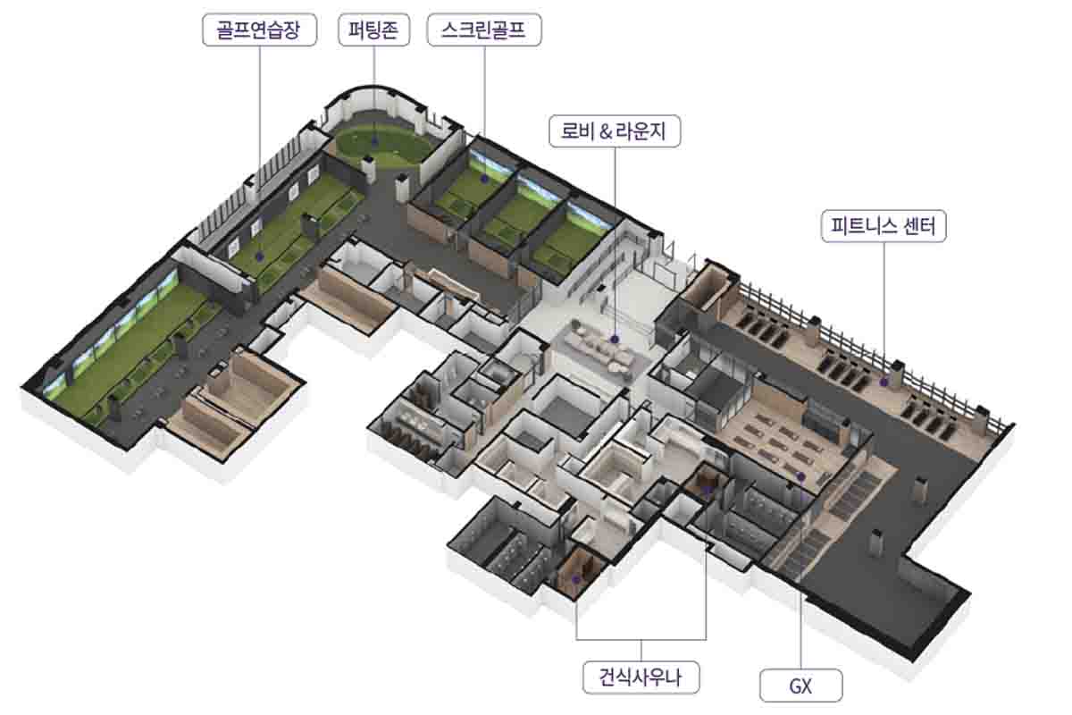 지웰 엘리움 스포츠 커뮤니티 배치도